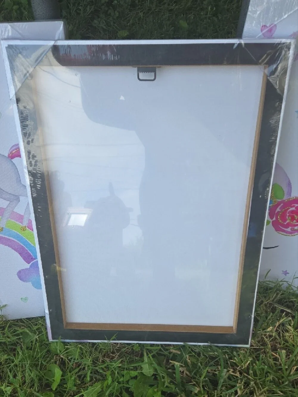 Unbranded Pastel Unicorn Party Canvas Wall Art - Pink, Rainbow